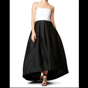 Monique Lhullier Black Dress Color Block Highlow